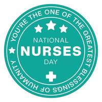 National Nurses Day Badge, National Nurses Week, Stamp, Logo, Emblem, Sticker, Nurse Day Logo, Tshirt Design, Health Design Element, Nurses Day Greetings Card Vector