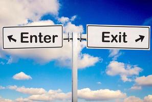 Exit and enter photo