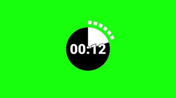 Animation 15 zweite Grün Bildschirm. Stoppuhr Symbol Bewegung Grafik auf Grün Bildschirm video
