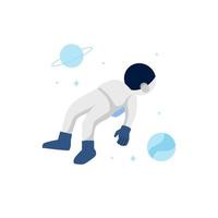 Astronaut floating at space with relax for server error message empty state for ui element illustration vector