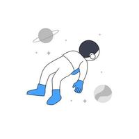 Astronaut floating at space with relax for server error message empty state for ui element illustration vector