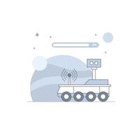 Rover robot space exploration for metaphor no progress empty state ui element illustration vector