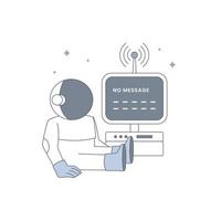 No message at screen computer at space with galaxy for no data or chat, message for ui element illustration error empty state vector