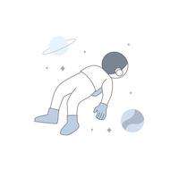 Astronaut floating at space with relax for server error message empty state for ui element illustration vector