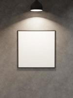 colgando vacío blanco marco colgando en el pared con Mancha ligero foto
