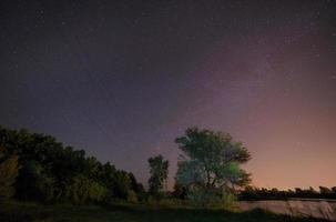 electricity wires going to Milky Way photo