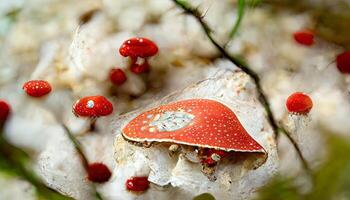 landscape with mushrooms. photo