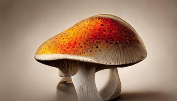 realistic illustration of a mushroom. photo