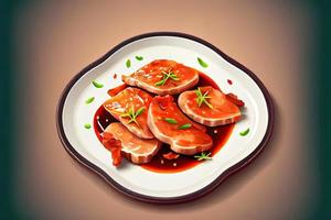 Chinese Twice-Cooked Pork Slices Food photo