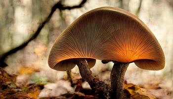 Closeup of a mushroom. photo