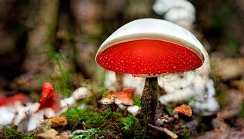 A mushroom above the stump. photo