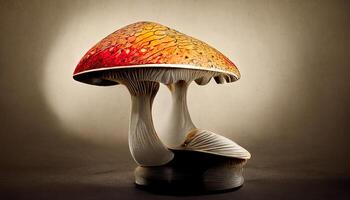 Thumbnail design with mushroom and fungi. photo