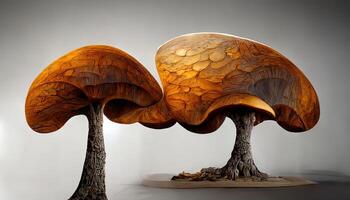 Magic red mushroom, unusual romantic tree. photo