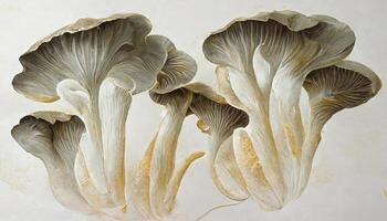 King oyster mushrooms eringi on white background. photo