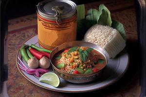 tailandés pla plao comida foto