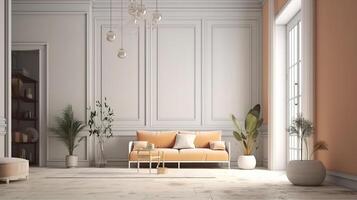 Minimalist modern living room interior background. photo