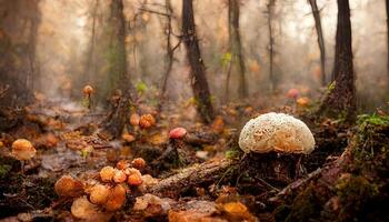 Closeup of a mushroom. photo
