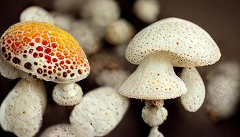 Watercolor mushroom background. photo