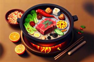 Chinese Hot Pot Food photo