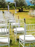 Chairs for wedding ceremony outdoors - wedding decorations photo