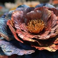 A close up of flower with background photo