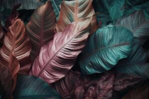 Pastel tropical palm leaves. Nature spring concept. Minimal summer abstract jungle or forest pattern. photo