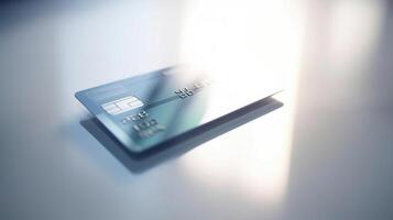 minimalista crédito tarjeta, generado ai imagen foto