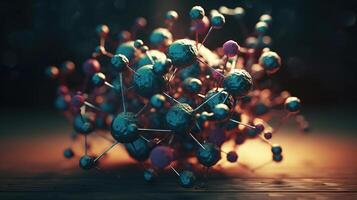 science background with molecule or atom, image photo