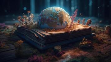 Books Around the Earth, world book day, Open Book,, image photo