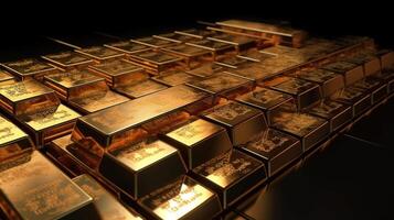 real gold. Golden bars, image photo