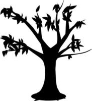 vector silueta de árbol en blanco antecedentes