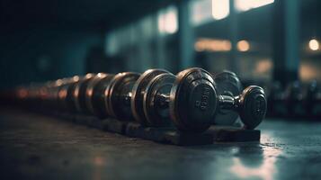 Metal dumbbells, image photo