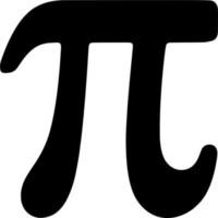 Vector silhouette of pi maths symbol on white background