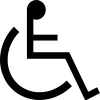 Vector silhouette of wheelchair on white background