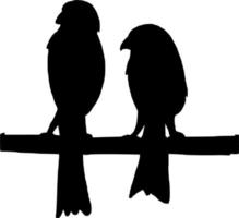 Vector silhouette of bird on white background