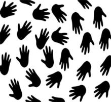 Vector silhouette of hands on white background