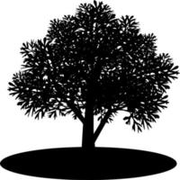 vector silueta de árbol en blanco antecedentes