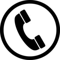 Vector silhouette of telephone on white background