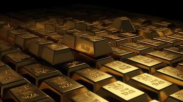 real gold. Golden bars, image photo