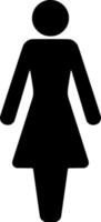 Vector silhouette of Woman on white background