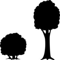 vector silueta de árbol en blanco antecedentes