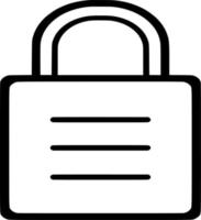 Vector silhouette of padlock on white background