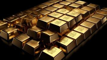 real gold. Golden bars, image photo