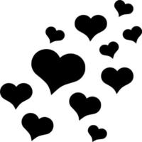 Vector silhouette of heart on white background