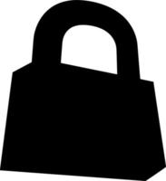 Vector silhouette of padlock on white background