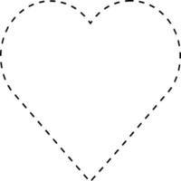 Vector silhouette of heart on white background
