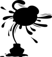 Vector silhouette of ink on white background