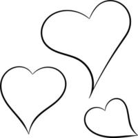 Vector silhouette of heart on white background