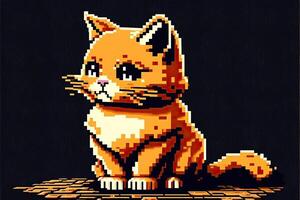 cat pixel art illustration photo