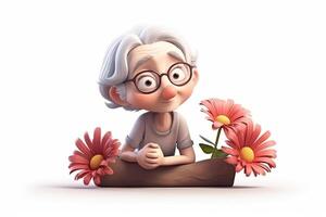 Happy mother day, mother with child 3d illustration on isolated background photo